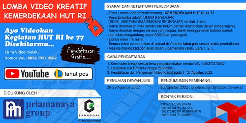 Mari Daftar Lomba Video HUT RI ke 77