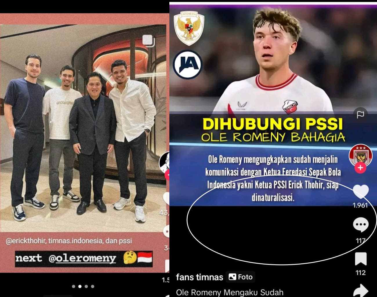 Indonesia Dapat Penyerang Anyar, Ketua PSSI Erick Thohir Yakinkan Ole Romeny, Kualifikasi Piala Dunia 2026