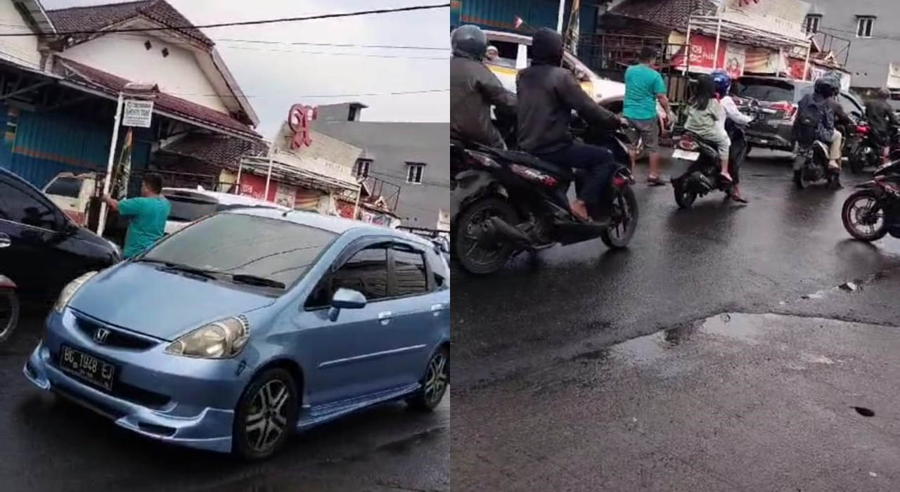 Kades Tanjung Payang Turun Tangan, Kendaraan Arah Jembatan Benteng Macet