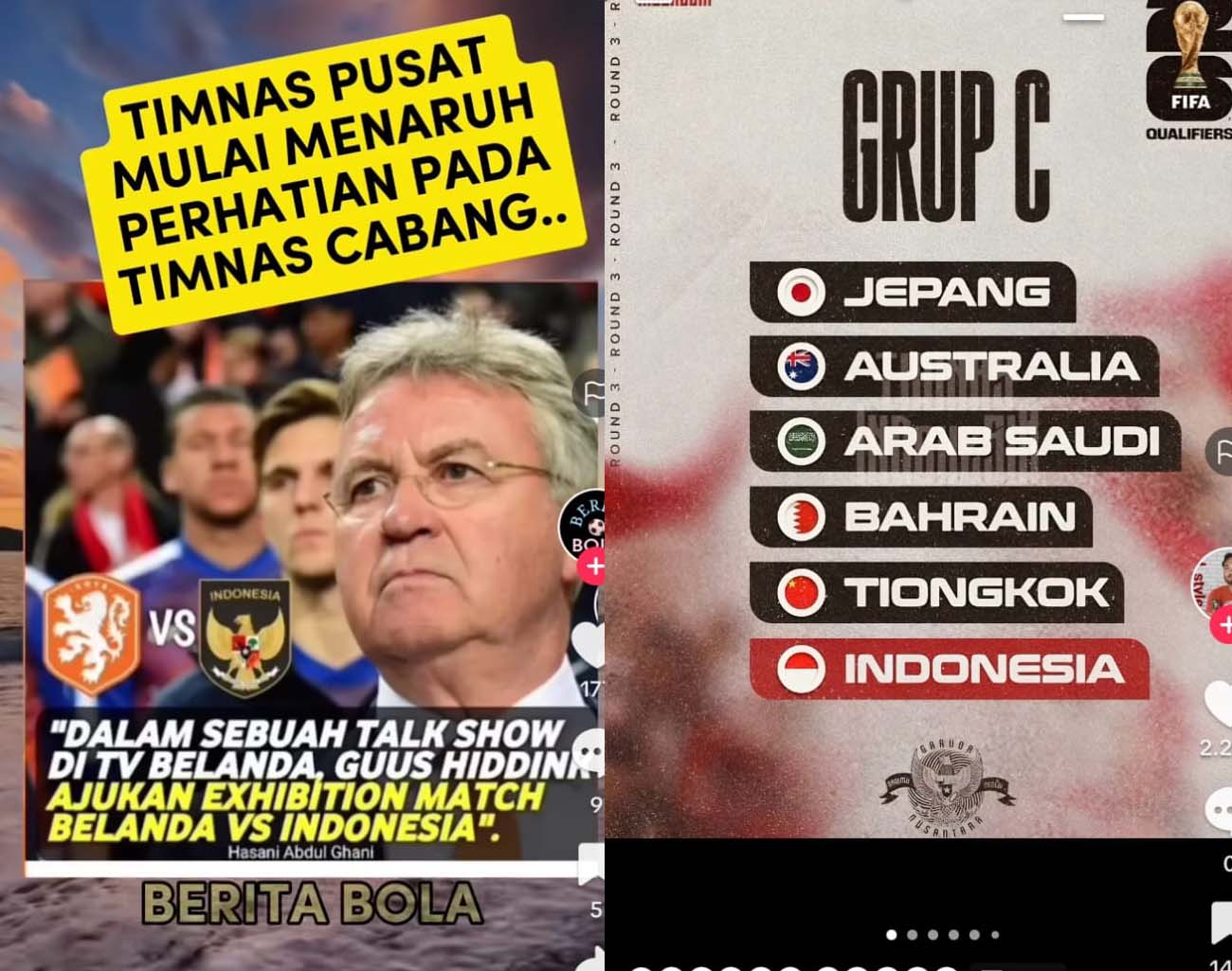 Belanda vs Indonesia Uji Coba, Timnas Pusat vs Cabang, Guus Hiddink, Kualifikasi Piala Dunia 2026