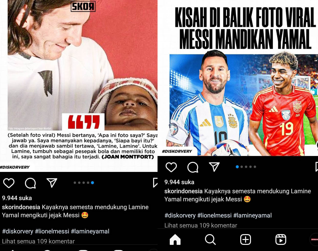 Viral, Foto Lionel Messi Mandikan Lamine Yamal, Bintang Sepak Bola, Kualifikasi Piala Dunia 2026