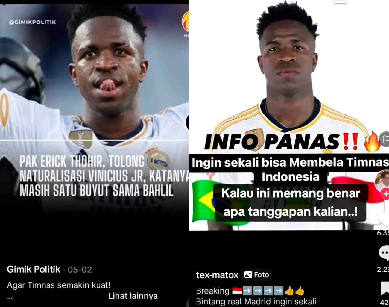 Vinicius Junior Berpeluang Bela Indonesia, Gagal Masuk Skuad Timnas Brasil, Ronde 3 Kualifikasi Piala Dunia