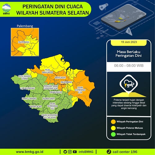 Waspada Cuaca Sumatera Selatan BMKG Rilis Peringatan Dini 