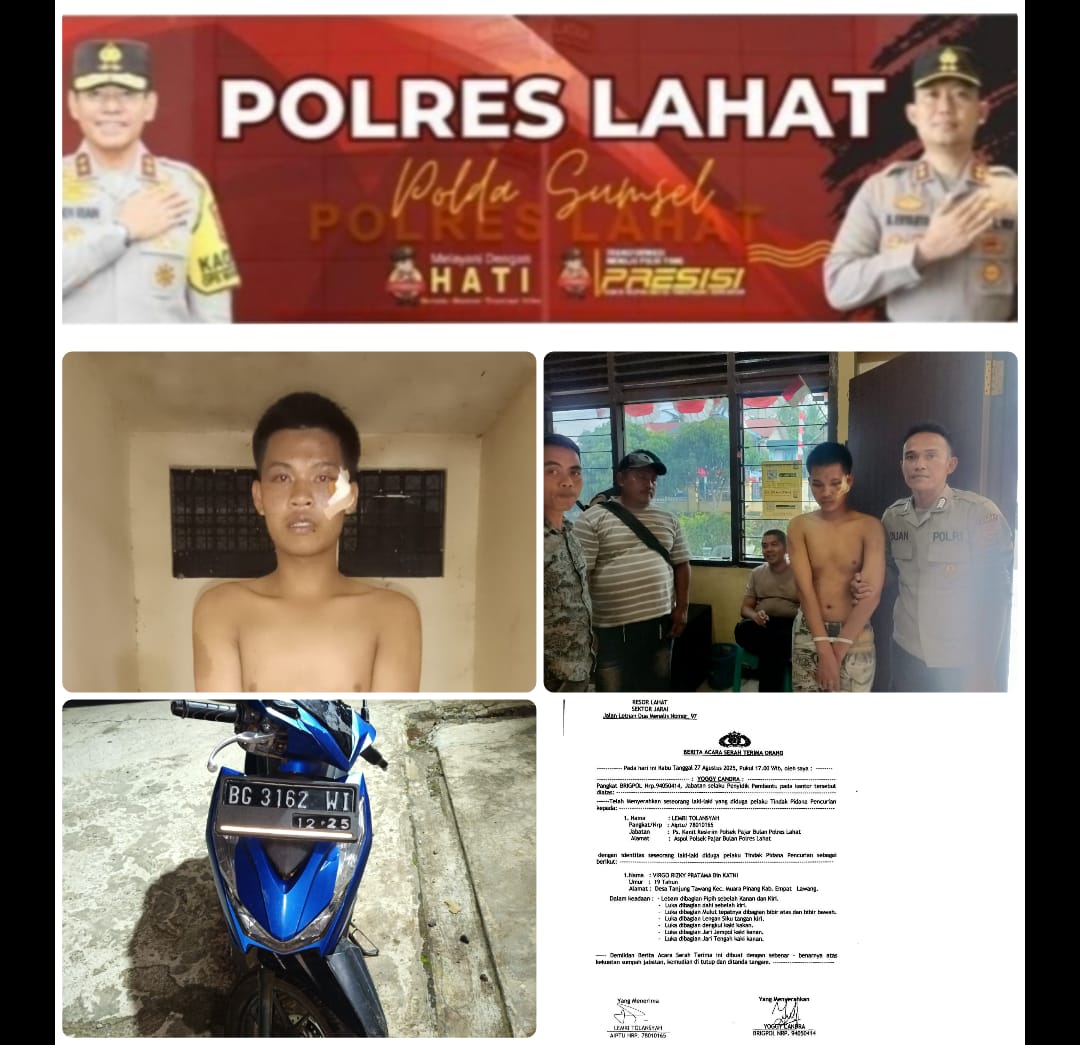 Unit Reskrim Polsek Pajar Bulan Polres Lahat Ungkap Pelaku Curanmor