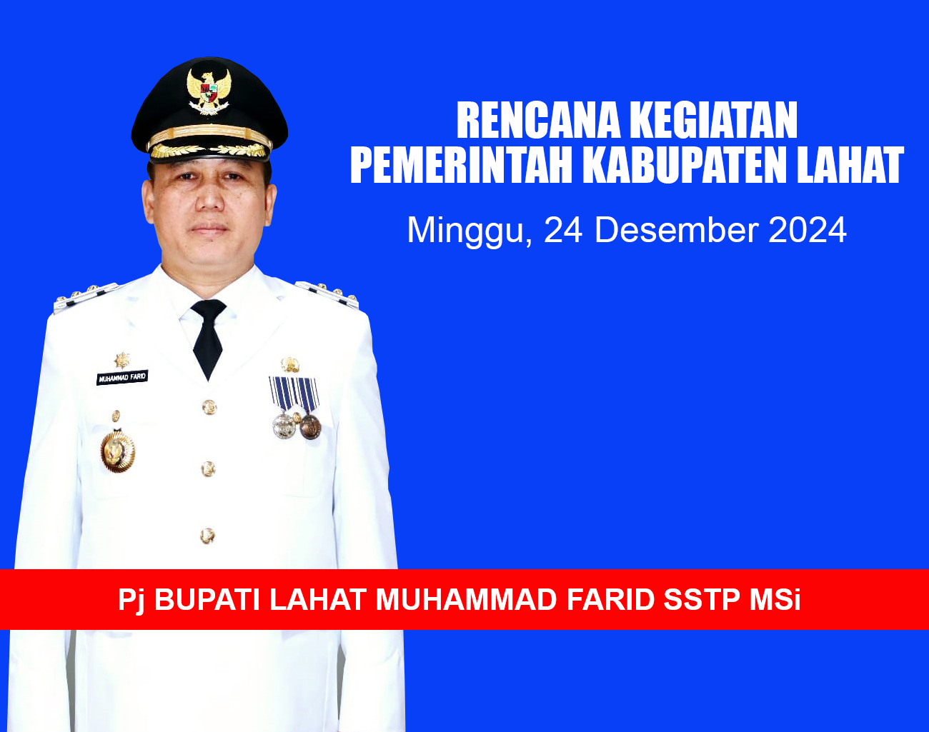 Pj Bupati Lahat Muhammad Farid akan Lakukan Pemantauan Pos Pelayanan dan Pengamanan Peringatan Natal dan Tahun