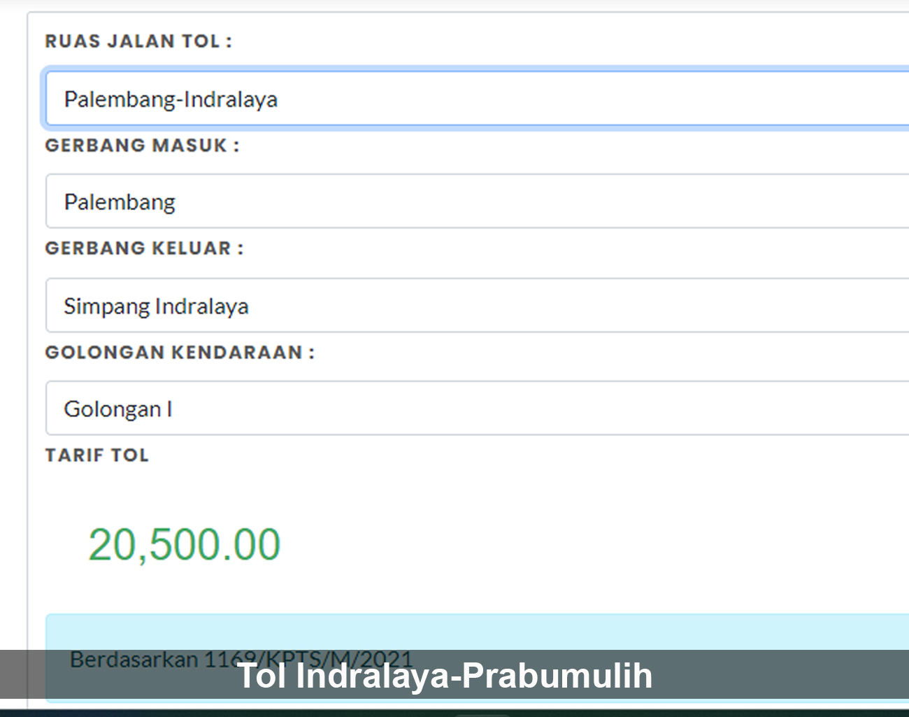 Badan Pengatur Jalan Tol Belum Tampilkan Pemberlakuan Tarif Jalan Tol Indralaya-Prabumulih