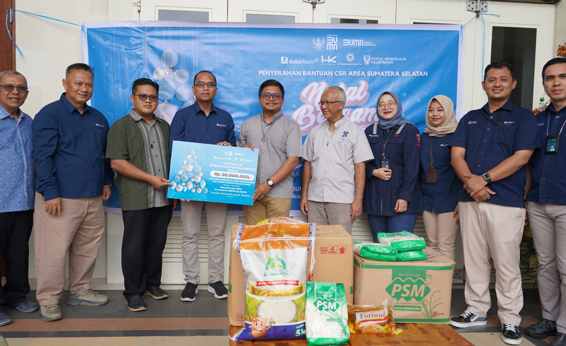 Bukit Asam (PTBA) Bersama Tiga BUMN, Wujudkan Natal Penuh Kasih di Sumsel