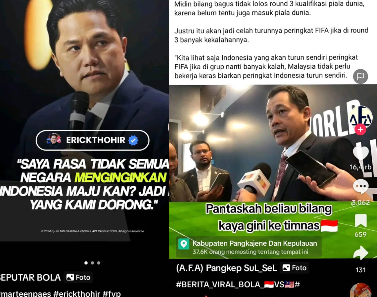 Malaysia Mencibir Indonesia Lolos Piala Dunia, Rangking FIFA Turun, Erick Thohir, Kualifikasi Piala Dunia 2026