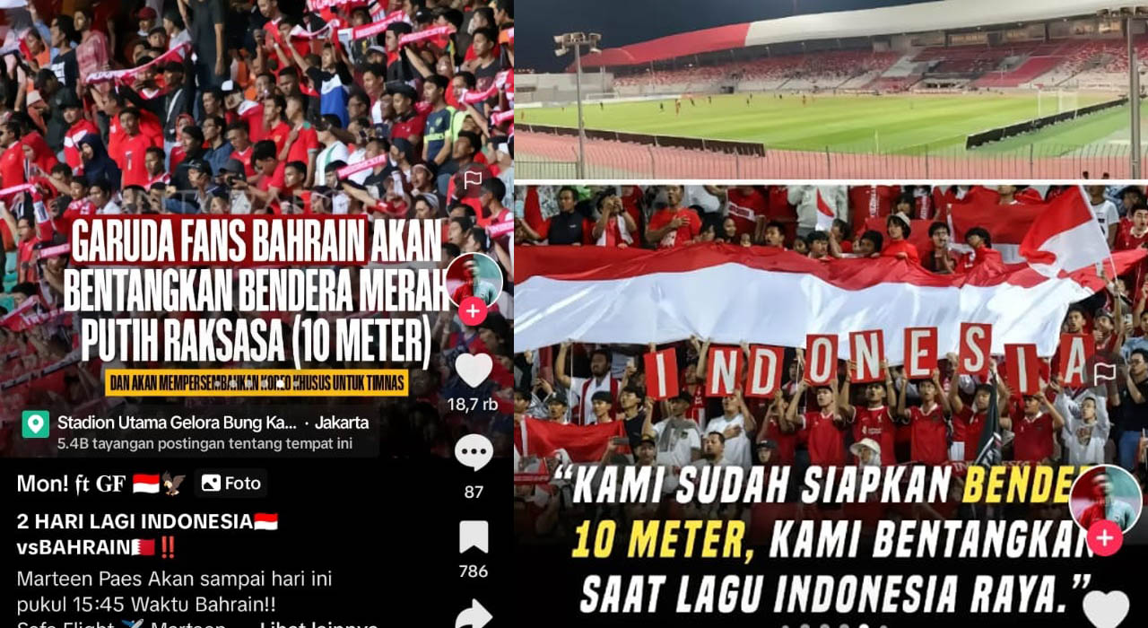 Fans Bahrain Dukung Indonesia, Bentangkan Bendera 10 Meter, Kualifikasi Piala Dunia 2026