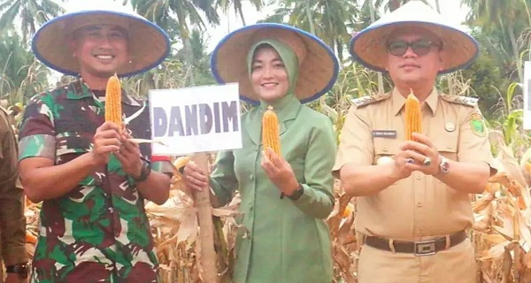 Bupati Empat Lawang dan Dandim 0405 Panen Raya Jagung P21