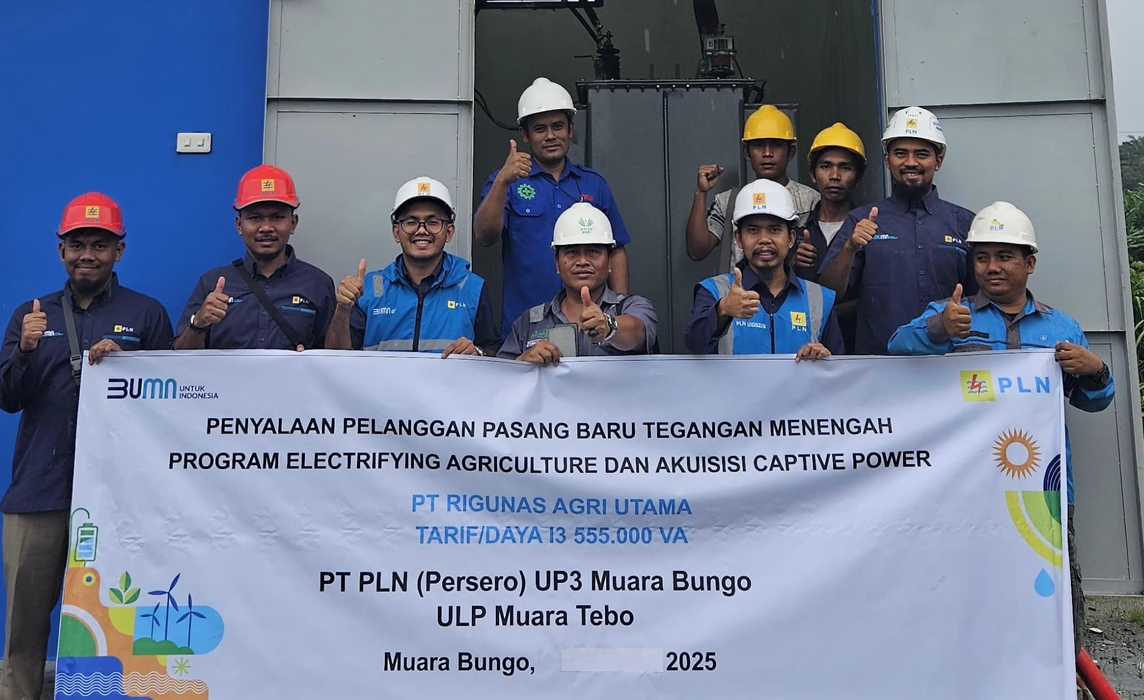 PLN UP3 Muara Bungo Dukung Pertumbuhan Listrik Industri, PT Rigunas Agri Utama Beralih ke PLN