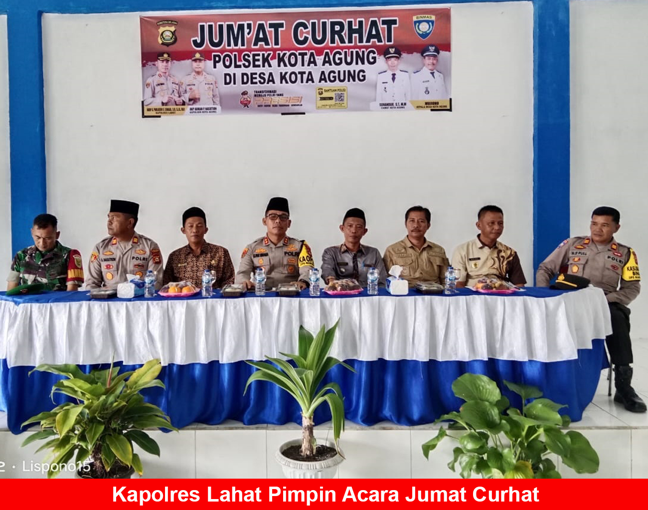 Kapolres Lahat AKBP God Parlasro S Sinaga SH SIK MH Pimpin Acara Jumat Curhat di Kota Agung, Ini Tujuannya