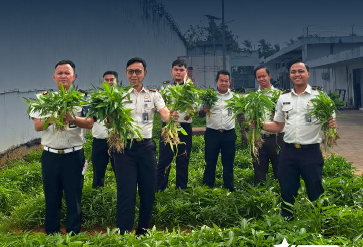 Panen Kangkung Capai 72,2 Kilogram, Rutan Kelas I Palembang Perkuat Program Ketahanan Pangan Nasional