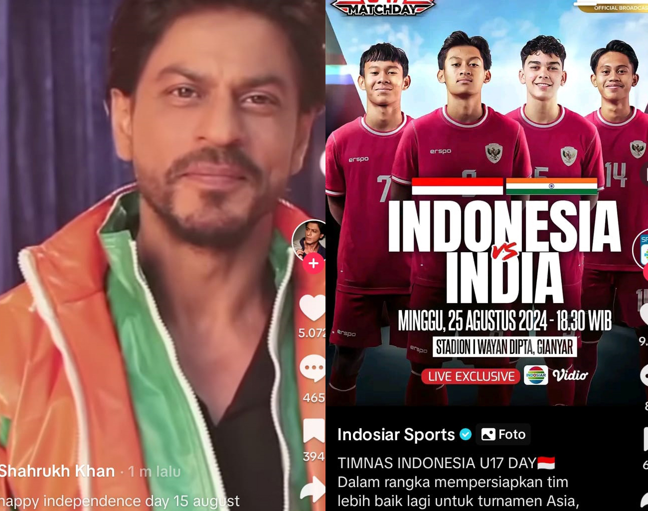 Antusias Shah Rukh Khan, Laga Uji Coba Indonesia vs India, Tim Kriket, Kualifikasi Piala Dunia 2026