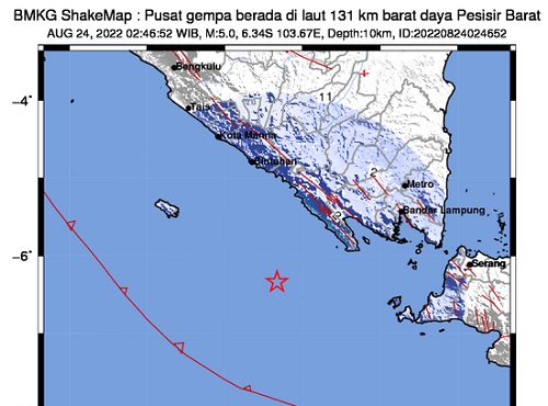 Hari ini Lampung juga Kena Gempa Susulan, Pasca Gempa Kaur Bengkulu