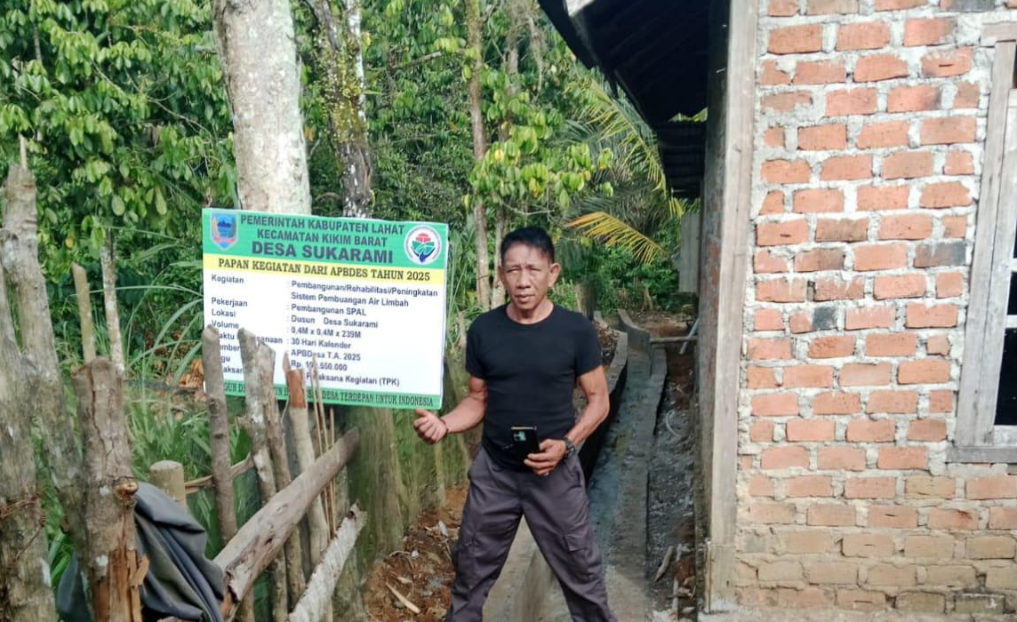 Pembangunan SPAL di Desa Sukarami Mulai Dikerjakan Pemerintah Desa