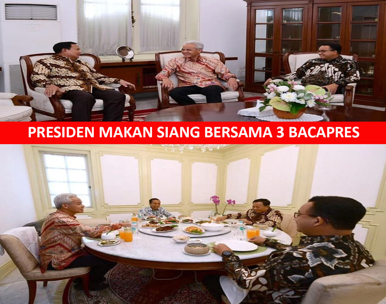 Ganjar Pranowo Tanggapi Tiga Bacapres Kompak Pakai Batik Makan Siang dengan Presiden, Kita Tidak Janjian