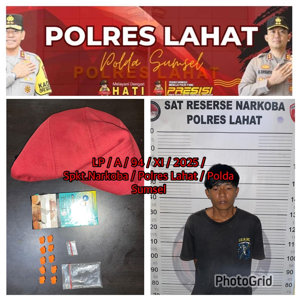 Pria Diduga Pengedar Pil Ekstasi dan Sabu di Kota Baru Tertangkap di depan MTs Negeri Lahat