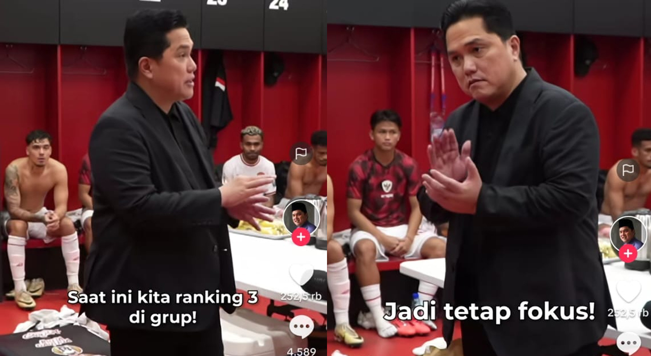 Erick Thohir Beri Semangat Pemain Timnas Indonesia, Sampaikan ini, Kualifikasi Piala Dunia 2026