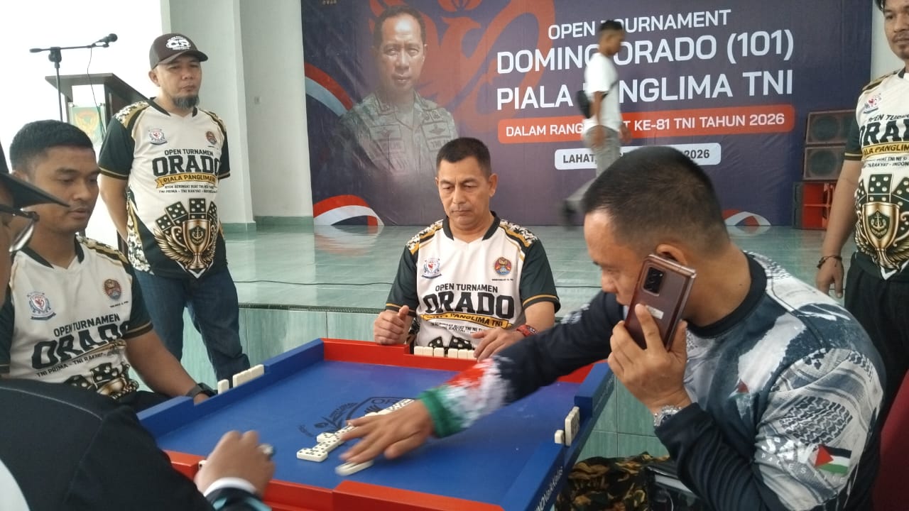 Kasdim 0405/Lahat Buka Open Tournament Domino Orado Piala Panglima TNI