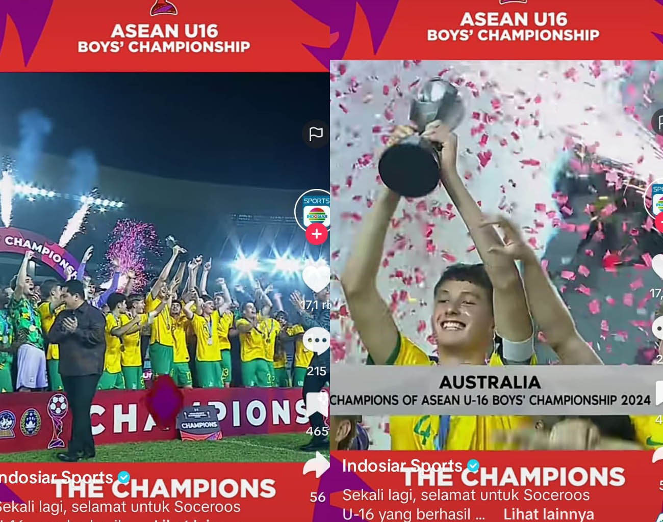 Reaksi Erick Thohir Usai Serahkan Piala, Australia Juara AFF 2024, Selebrasi, Kualifikasi Piala Dunia 2026