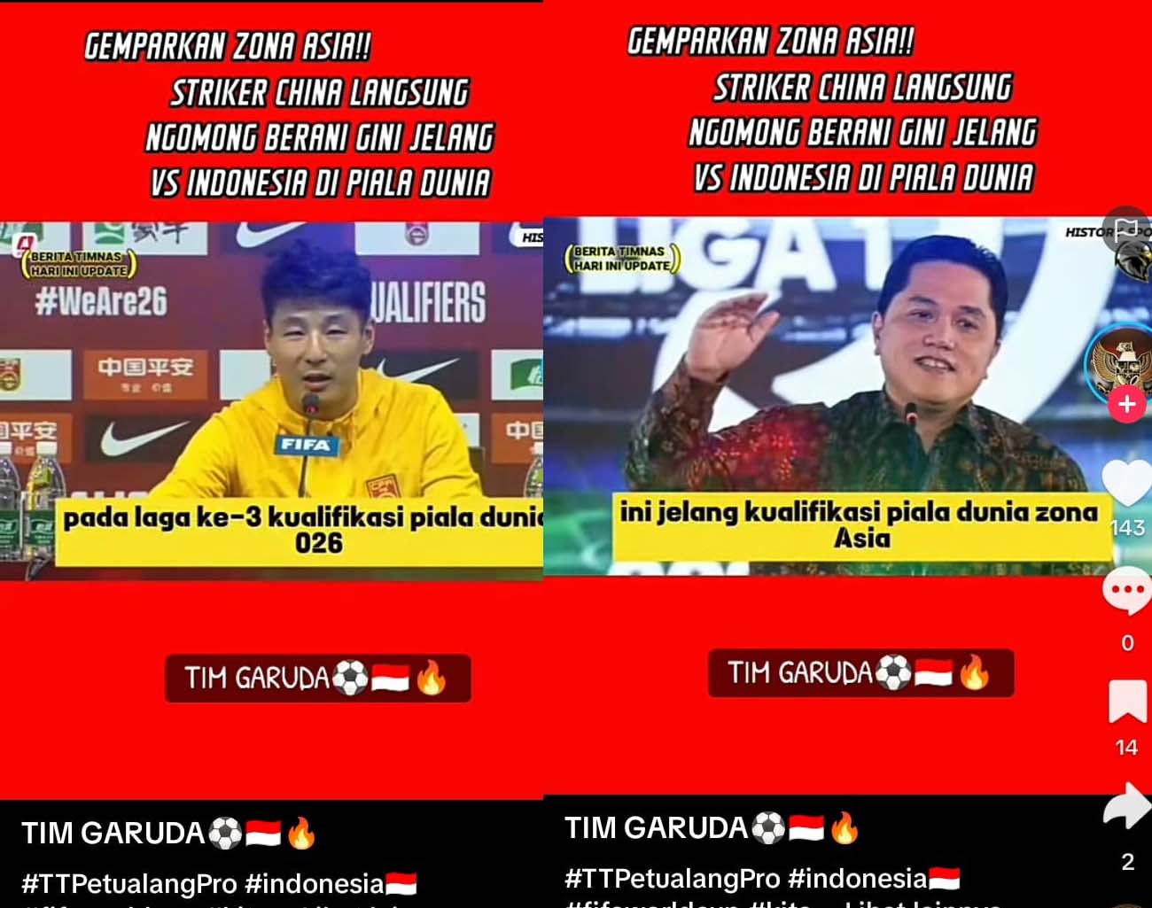 Buka bukaan Wu Lei Indonesia, Penyerang China, Kapten Sepak Bola, Kualifikasi Piala Dunia 2026