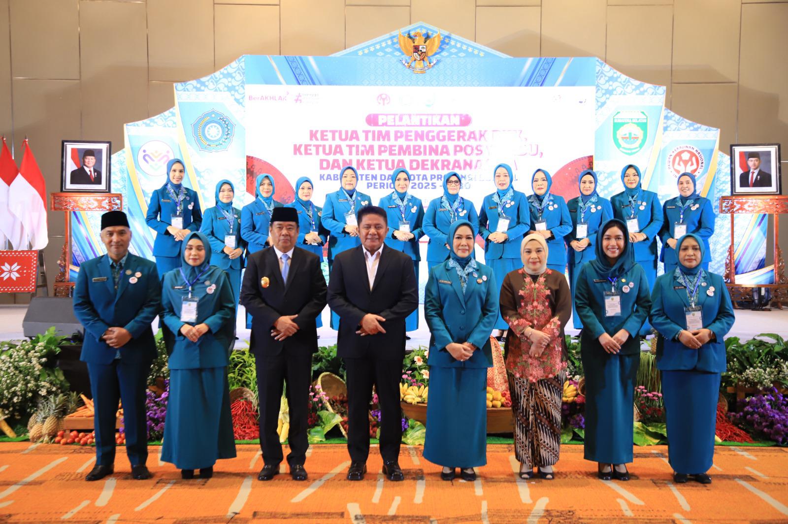 Pelantikan Serentak Ketua TP PKK, Ketua Tim Pembina Posyandu, dan Ketua Dekranasda Kabupaten/Kota se-Sumsel