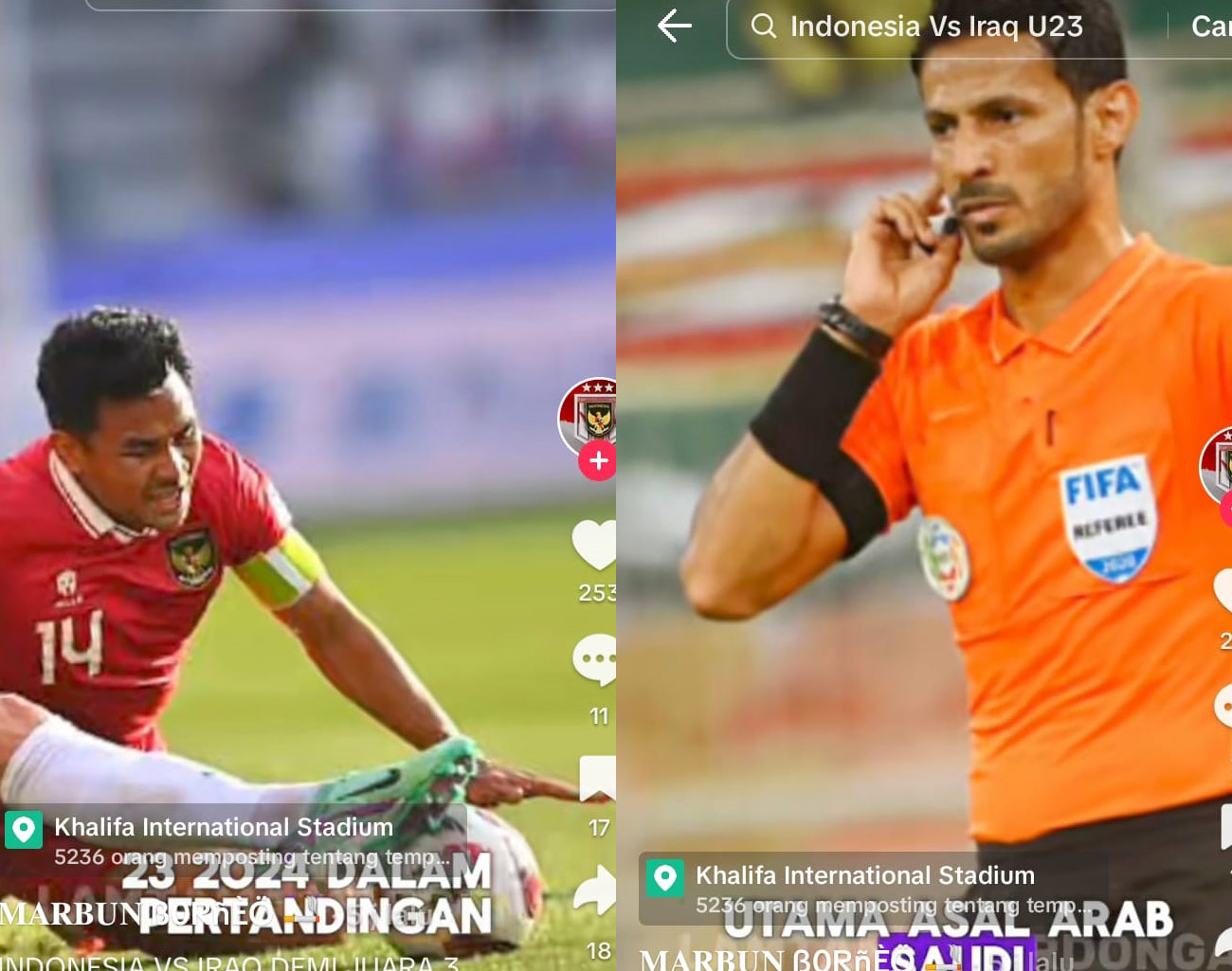 Inilah Wasit Pimpin Pertandingan Irak vs Indonesia Perebutan Juara 3 Piala Asia U-23 2024