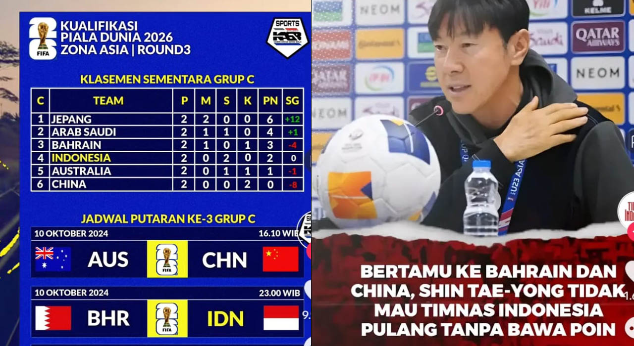 Indonesia Kalahkan Bahrain, Naik Ranking 2 Klasemen Sementara Grup C, Kualifikasi Piala Dunia 2026