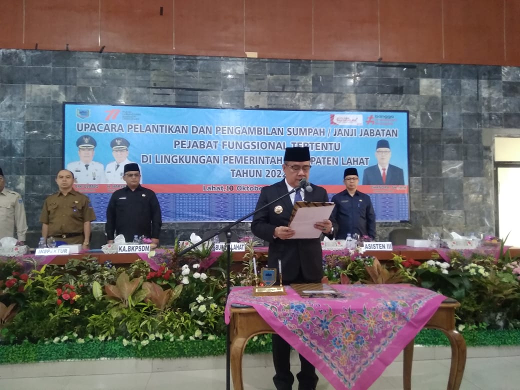 Daftar ASN Dilantik Bupati Lahat sebagai Pengangkatan Pertama Jabatan Fungsional Tertentu