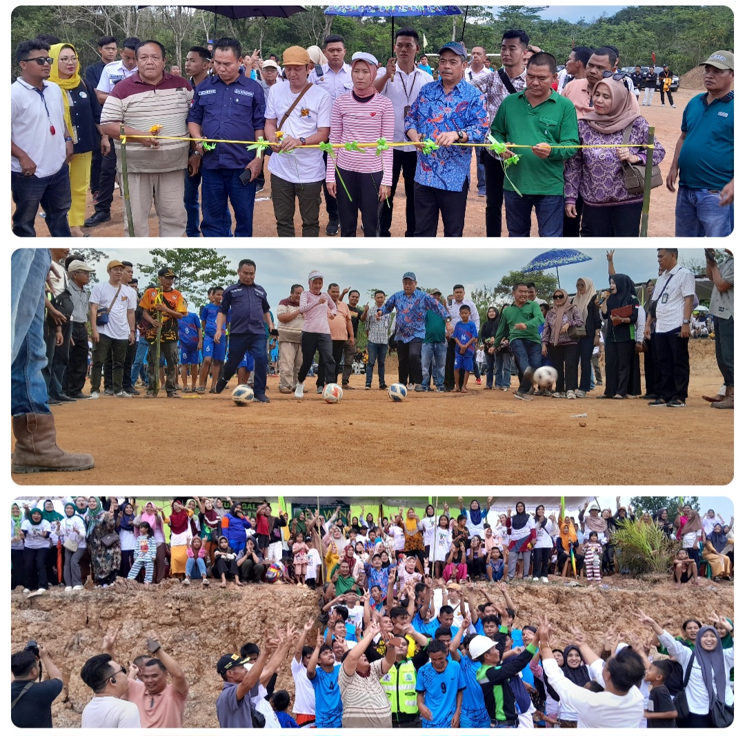 Cabup Cawabup Lahat Bursah-Widia Buka Turnamen Sepakbola Se Kecamatan Gumay Talang Dan Peresmian Lapangan Baru