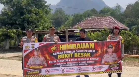 Cegah Karhutla, Jalur Pendakian Bukit Besak Ditutup Sementara