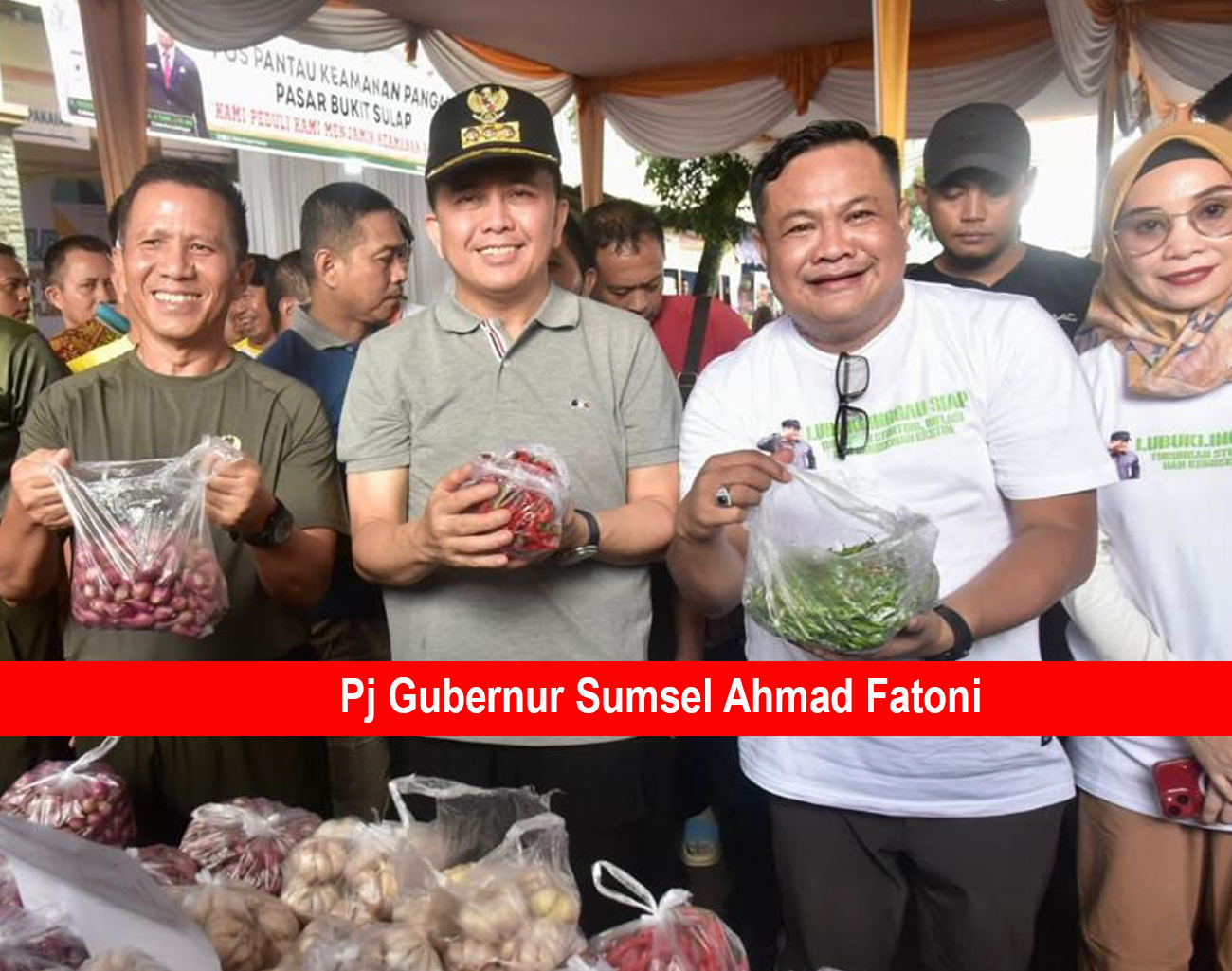 Pj Gubernur Sumsel, Pangdam II Sriwijaya dan Pj Walikota Lubuk Linggau Gelar Operasi Pasar Murah Bahan Pokok