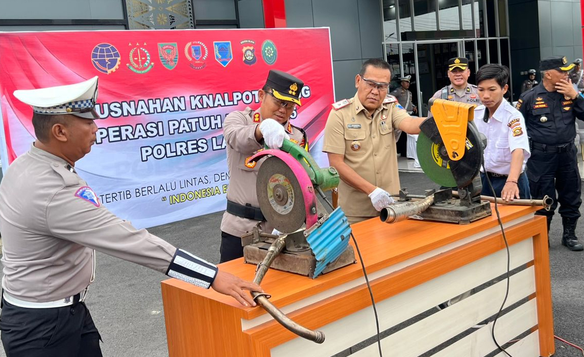 Polres Lahat Gelar Apel Pasukan Ops Patuh Musi 2025 Dilanjutkan Pemusnahan Knalpot Brong