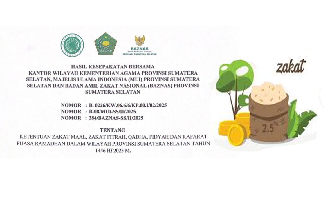 Beredarnya Penetapan Zakat Fitrah dari Provinsi Sumsel, Ini Penjelasan dari Kantor Kemenag Kabupaten Lahat