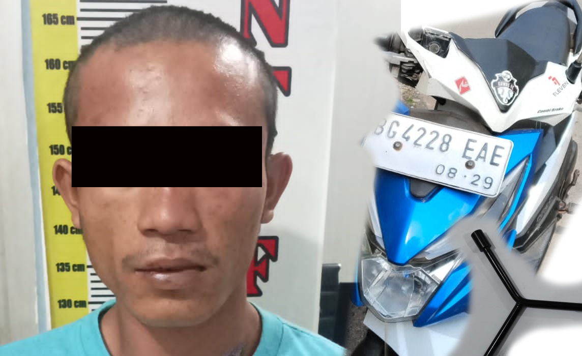 Berhasil Lompat Pagar, Pelaku Pencurian Motor Berhasil Tertangkap Warga di Jalan Aspol Gunung Gajah Lahat