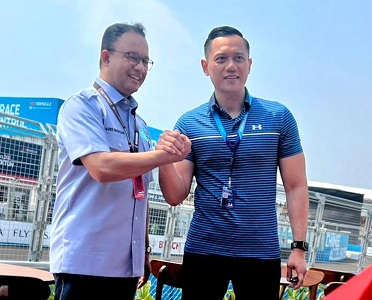 Nonton Formula E di Sirkuit Ancol, AHY Disambut Akrab Anies Baswedan