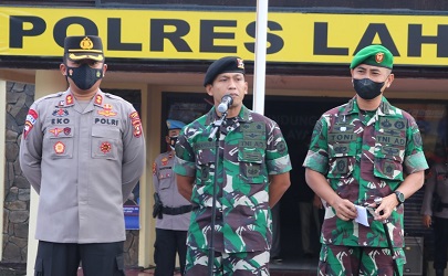 Apel Kenal Pamit Dandim 0405 Lahat di Polres Lahat