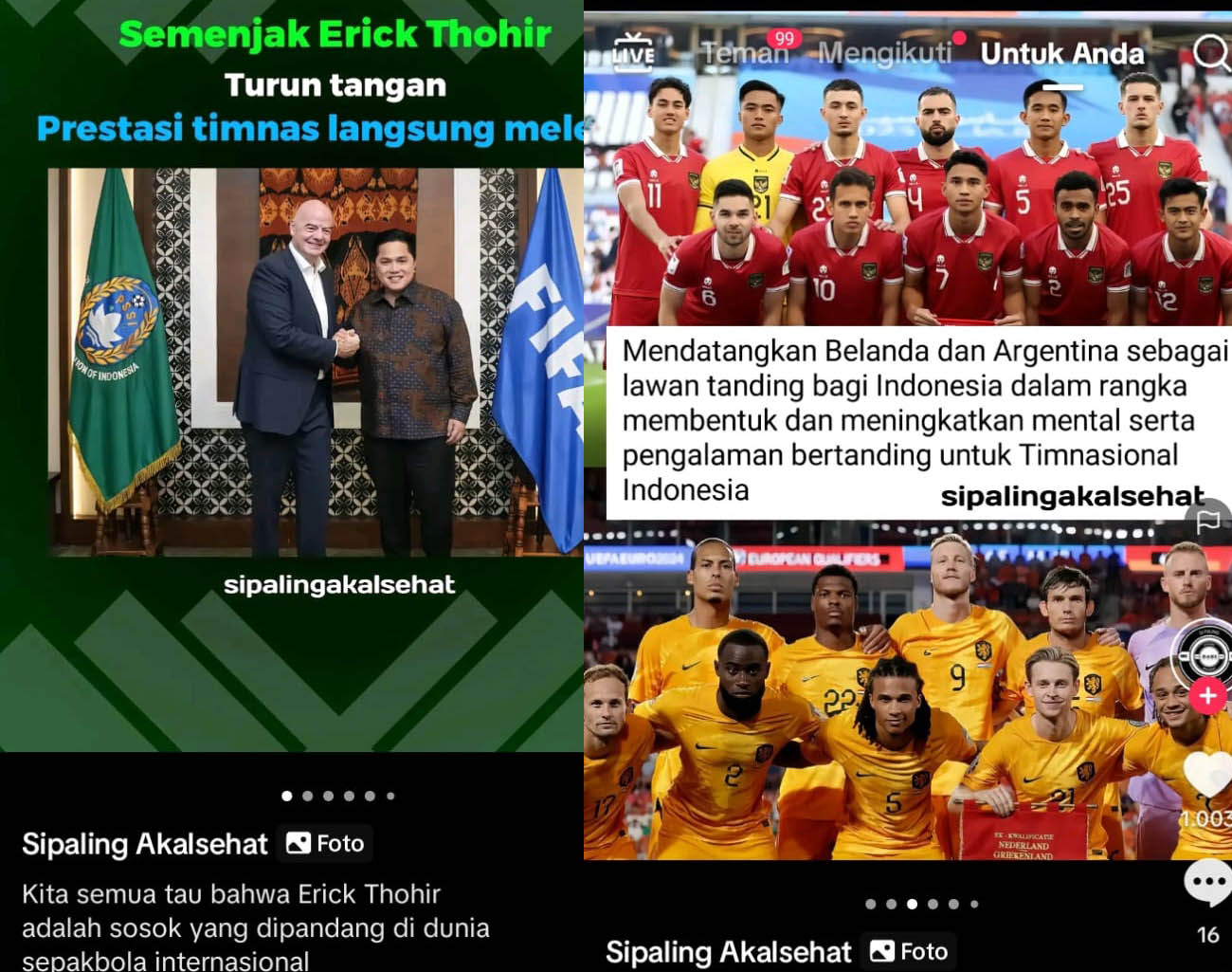 Presiden FIFA Gianni Infantino Puji Indonesia, Erick Thohir Hebat, Ronde 3 Kualifikasi Piala Dunia 2026