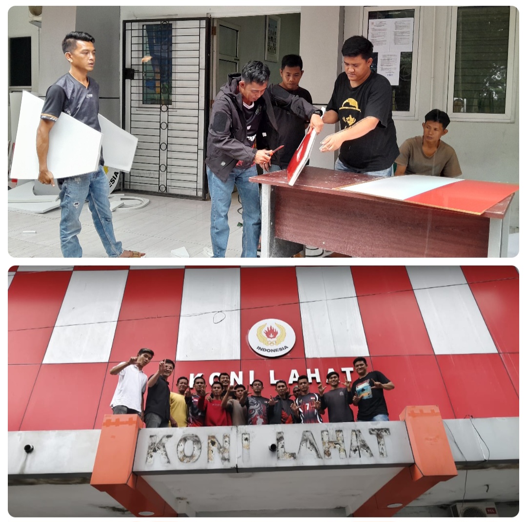 Ketua KONI Lahat Susiawan Rama Tak Segan Turun Langsung Membantu Renovasi Sekretariat