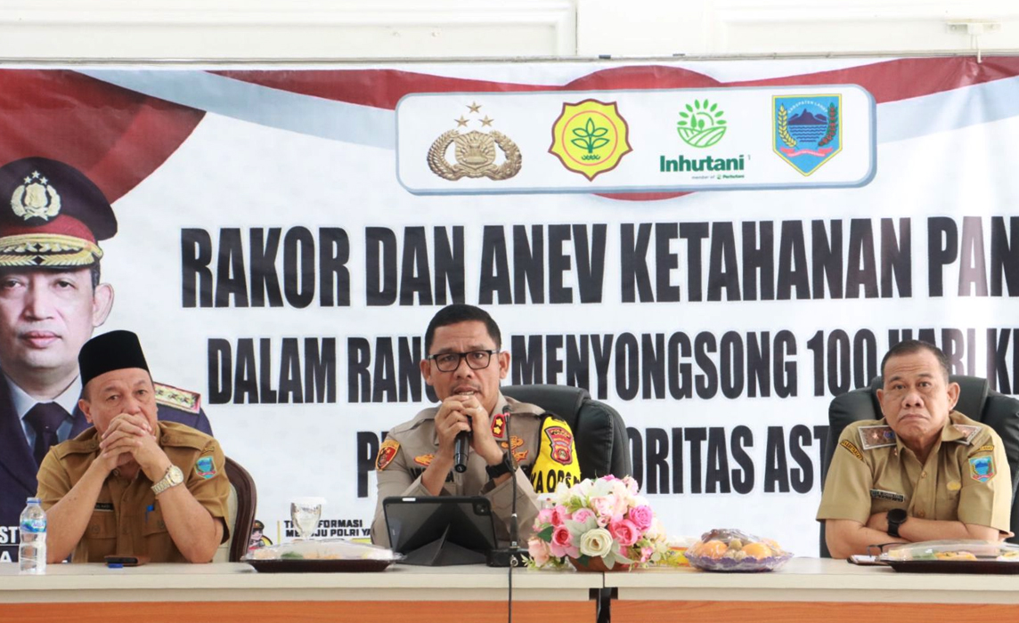 Polres Lahat Gelar Rakor dan Anev Ketahanan Pangan Mendukung Program 100 Hari Kerja Presiden