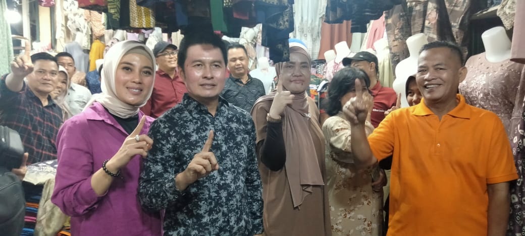 Yulius Maulana Datang, Pedagang Pasar Lematang Lahat Langsung Teriak Coblos Nomor 1, Ngaleh Ase