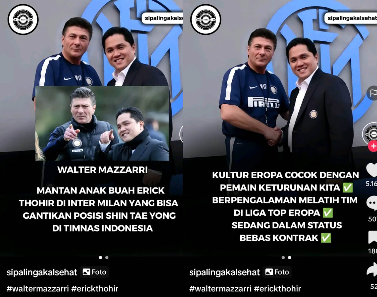 Antisipasi Erick Thohir Pelatih Timnas Indonesia, Walter Mazzarri, STY Belum Jelas, Kualifikasi Piala Dunia