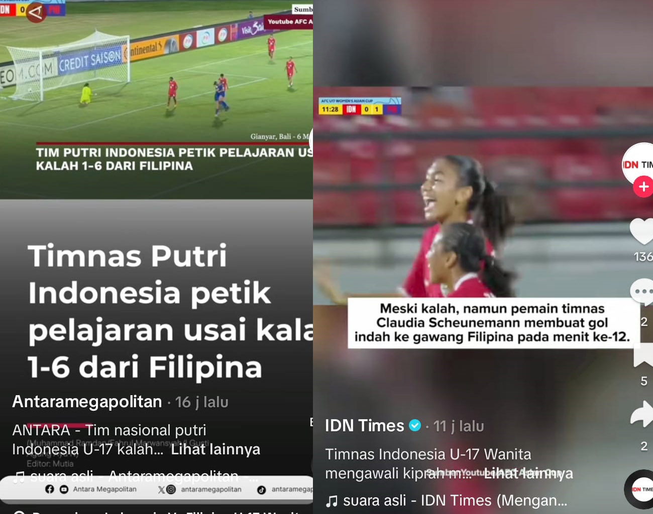 Bek Timnas Wanita U-17 Indonesia Kelawahan Lawan Filipina Piala Asia Wanita U-17 2024