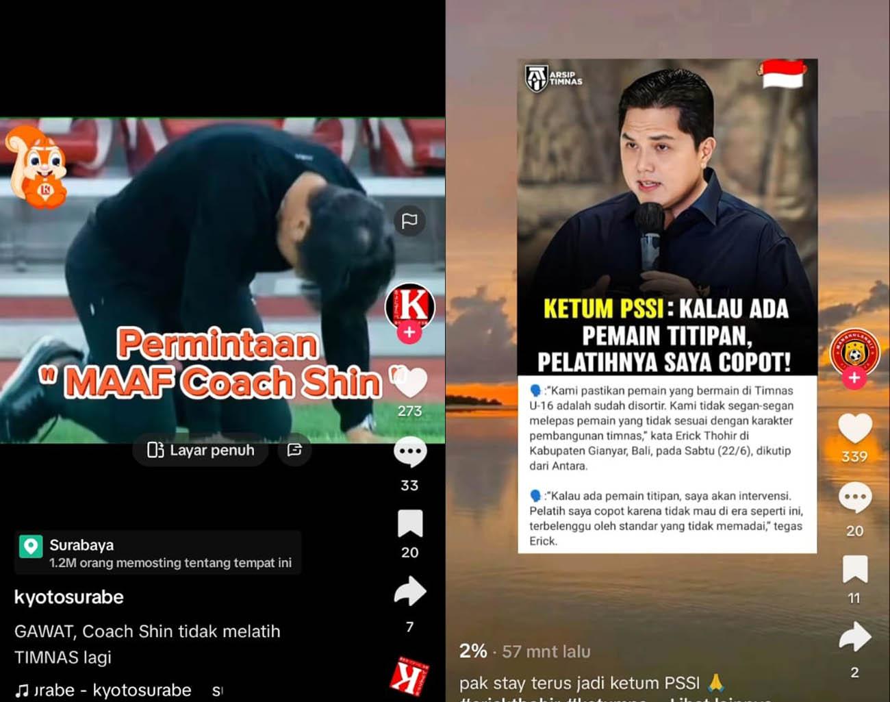 Alasan Erick Thohir Pertahankan Shin Tae Young, Pelatih Timnas Indonesia, Kualifikasi Piala Dunia 2026