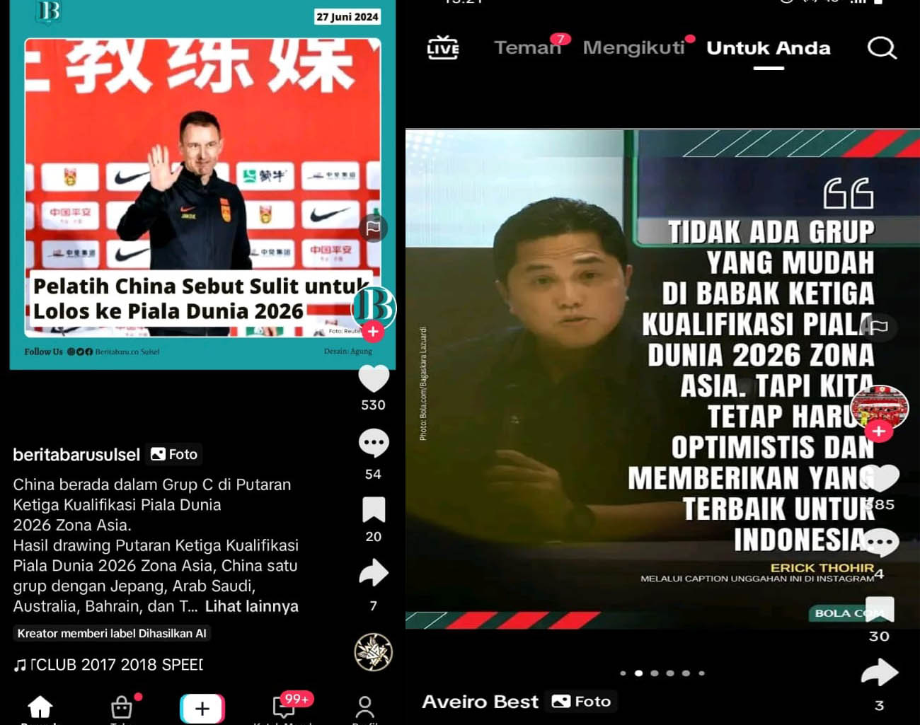 Pelatih Cina Pesimis Lolos Piala Dunia, Erick Thohir Yakin Kejutan Indonesia, Kualifikasi Piala Dunia 2026