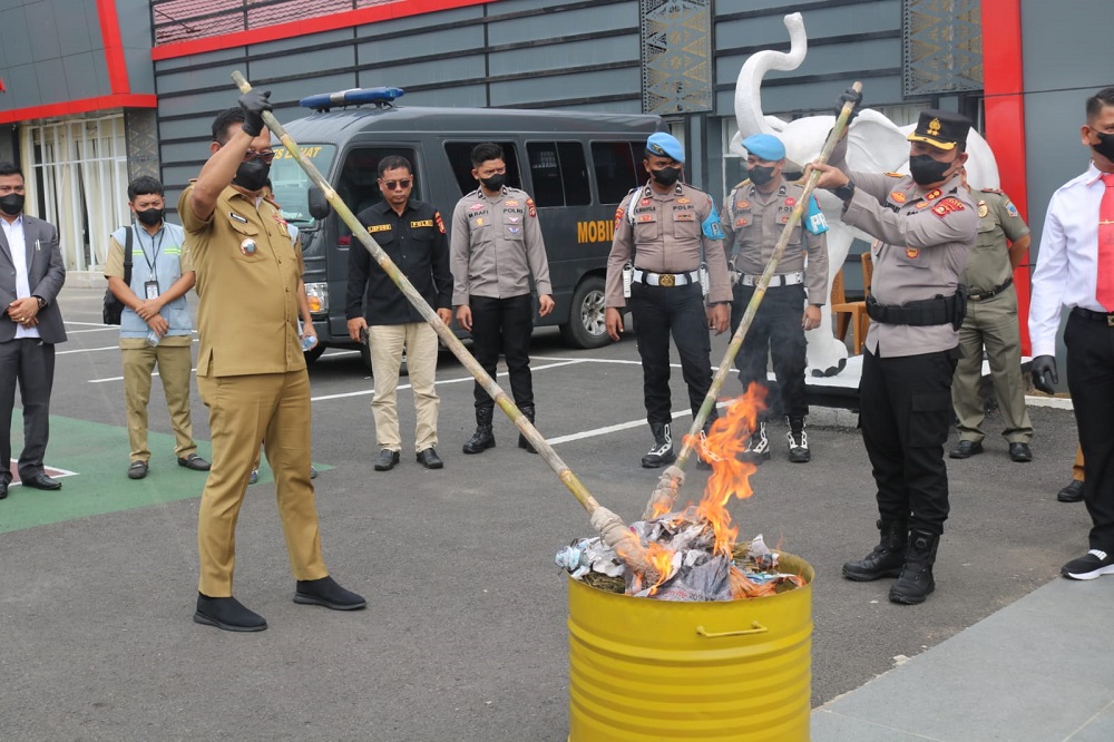 Sebanyak 1.750 Jiwa Nyawa Terselamatkan, Polres Lahat Lakukan Pemusnahan Barang Bukti Narkoba