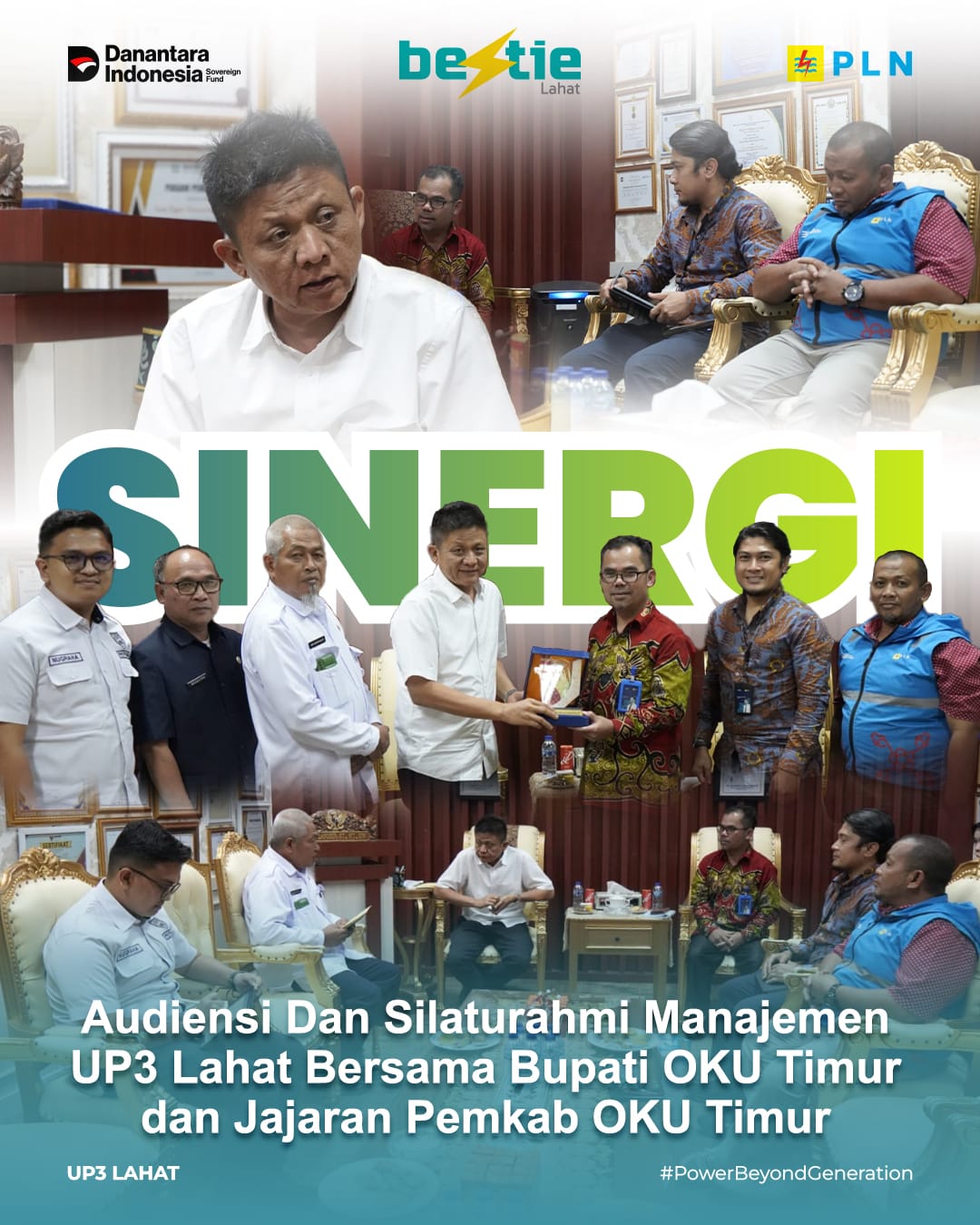 Manajer PLN UP3 Lahat Agus Supriyanto Silaturahmi Perdana dengan Bupati OKU Timur