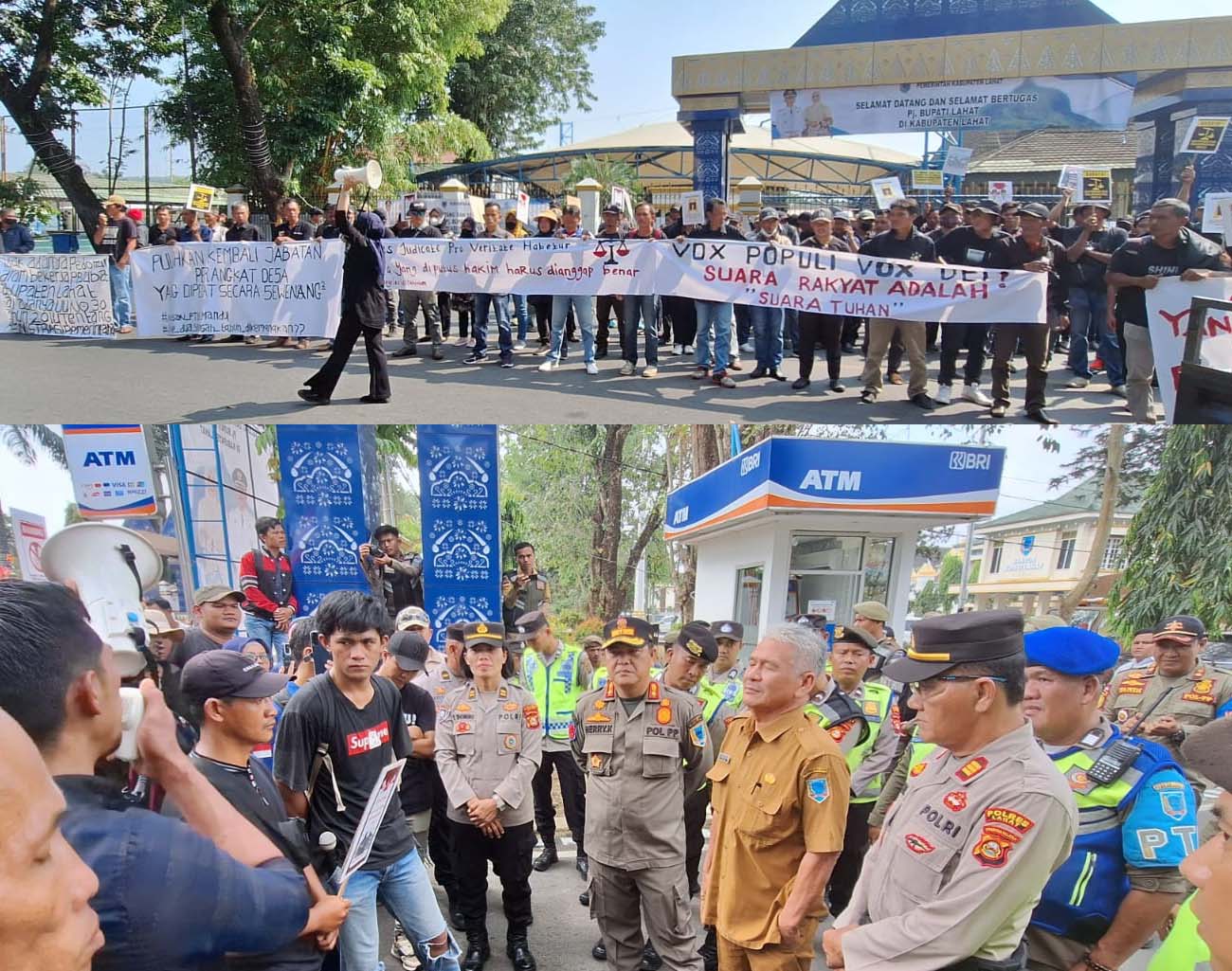 Masa Kerja Kades-Perangkat Desa Tidak Sama, Inilah Dasarnya, Polres Kawal AMPD Geruduk Kantor Bupati Lahat