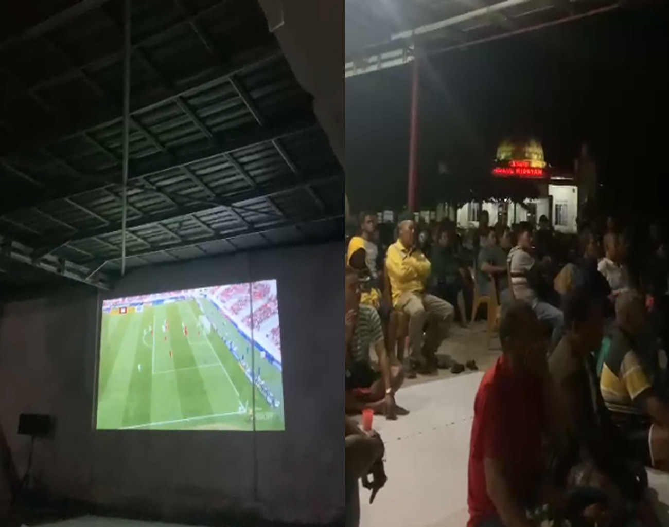 Malam ini Nobar, Irak vs Indonesia Piala Asia U-23 2024 di Depan Rumah Kades Tanjung Payang Lahat